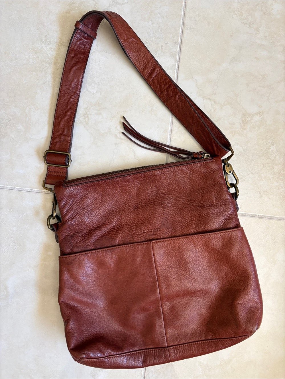 Margot Leather Crossbody Bag in Deep Brown